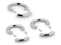 Male Penis Ring Stainless Steel Scrotum BDSM Bondage Weight Magnetic Ball Scrotum Stretcher Cock Lock Ring Delay Ejaculation1938782