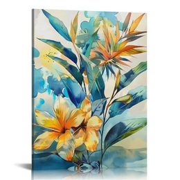 Wall Art Canvas Abstract Art Paintings Bird-Of-Paradise Modern Artwork Decor for Living Room Bedroom Kitchen