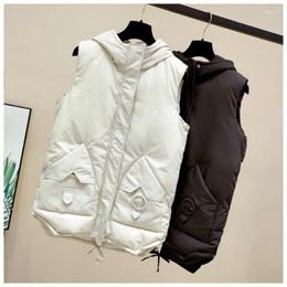 Women's Vests Women Sleeveless Short Autumn Winter Female Warm Cotton Padded Jacket Ladies Simple Windproof Waistcoat Q427