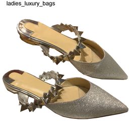 Designer Sandalen Frauen flache Heels Schaden Damen Mode Marke 24s Luxusschuhe echte Lederpumpen Lady Hochzeit Womens Pantoffeln