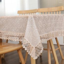 Table Cloth Tablecloth For Tea With Double-glazed Water Soluble Hem Flower Embroidery European Style Cover Washable