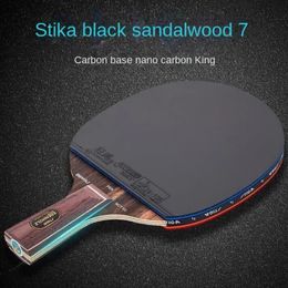 Professional STIGA Table Tennis Racquet Nano Carbon King Ebony 7 Metal Standard Pure Wood 7 Layer Offensive Storm Butterfly 240528