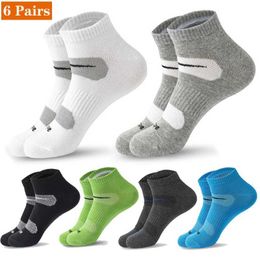 Men's Socks 5 Pairs Running Ankle Sock Men Women Sports Fitness Breathable Cushioned Professional Marathon Cotton Short Tube Low Cut Socks Y240528