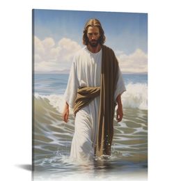 Jesus Pictures for Wall,Jesus Portrait Canvas Prints, White,grey Jesus Wall Art, Picture of Jesus Christ Framed Jesus Decor, Religious Wall Decor