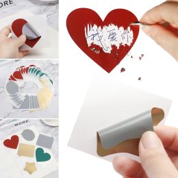 8 Pcs DIY Valentine's Day Postcards Graffiti Painting Scratch Card Covering Hidden Message Heart Drawing Surprises Sticker Gifts