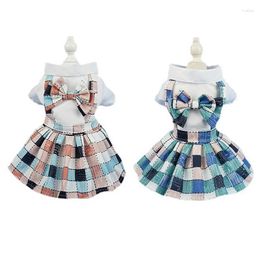 Dog Apparel Cat Dress Pet Clothing Puppy Skirt Buttons Short Sleeves Pink Blue Colourful Summer Princess For Small Pets