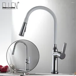 Kitchen Faucets Vidric Faucet Pull Out And Cold Advanced Mixer Copper Sink White Color Chrome Finish Taps LH90