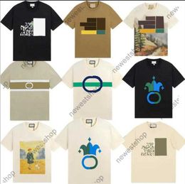 Men's T-shirts 24ss Europe Mens Classical Letter Print t Shirts Summer Skateboard Mix Style Man Women Asian Size Casual Plus Size Tshirtx5fv