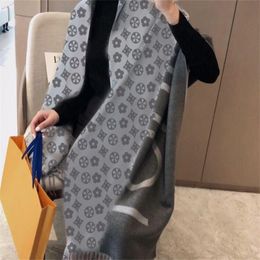 fashion Paris design 100% Cashmere Scarf men's and women's same brand letter scarf large shawl warm thickened wool 70cm x 180cm 233R