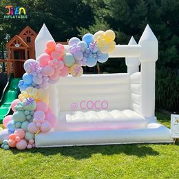 outdoor activities 4.5mLx4.5mWx3mH (15x15x10ft) kids inflatable bouncer house jumping bouncy castle white house with ball pit for birthday party