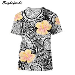 Pohnpei Polynesian Culture Tribal Island Retro Tattoo Oversized Harajuku 3D Printed Summer Streetwear Short Sleeve T Shirt Men