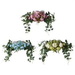 Decorative Flowers Artificial Flower Swag Fake Silk Hanging Vines Plants Home Wreath Garland For Wedding Wall Decoration