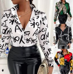 designer women clothes blouses for ladies autumn fashion leopard print long sleeve dress shirt lapel neck with buttons shirts9816314