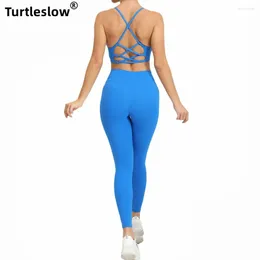 Active Sets Women Beauty Back Yoga Suit Two-pieces Set Bras Full Length Pants Tight Slim High Elastic Comfort Anti-Sweat Sport Clothing
