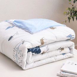 Cute Thin Comforter Quilt with Floral Lace High Quality Children King Animals Fruits Bedspread Adult Patchwork Bed Blankets