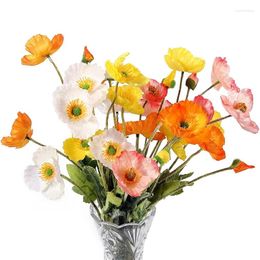 Decorative Flowers 8 Pack Artificial Silk For Home Decor Bouquet Wedding Party Faux Flower Arrangement