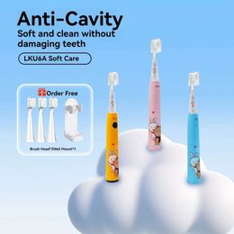 Toothbrush Childrens electric toothbrush ultrasonic intelligent type-c rechargeable DuPont Soft bristles sensitive baby 3-12 years old Q240528
