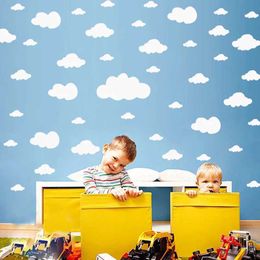 Wall Decor 68pcs/set Mixed Size 2.5-25cm Cartoon Clouds Wall Stickers For Kids Baby Rooms Home Decor Art Mural Peel And Stick PVC Wallpaper d240528