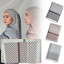 Scarves Arabic Hijab Comfortable Soft Chiffon Printed Plaid Long Scarf Middle East UAE Dubai Qatar For Women