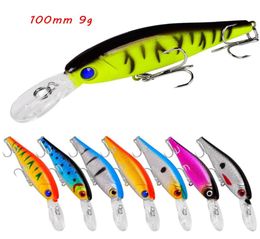 100mm 9g Minnow Hook Hard Baits Lures 6 Treble Hooks 8 Colours Mixed Plastic Fishing Gear 8 Pieces Lot WHB244785731