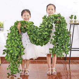 Decorative Flowers 12Pcs/Pack Artificial Ivy Pothos Wall Hanging Decor Fake Plants Liana Vine String Leaves Home Outdoor Garden Wedding