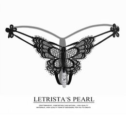 Women039s GStrings Sexy Thongs panties gstring Lace Bikini Transparent Underwear Breathable with Pearls Female Erotic Lingeri9515562