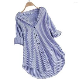 Women's Blouses Stylish Women Shirt M To 4XL Blouse V Neck Casual Loose Ladies Womenswear