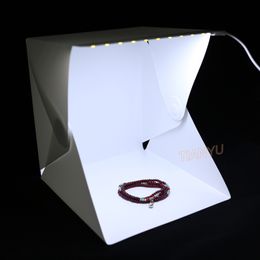 20*20cm 30*30cm 40*40cm Mini Folding Studio Diffuse Soft Box Lightbox With LED Light Black White Photography Background Photo