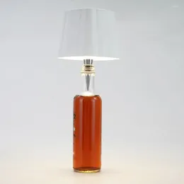 Table Lamps Led Bottle Light Energy-efficient Wireless Lamp With Touch Control Stepless Dimming Usb Rechargeable For Flicker-free