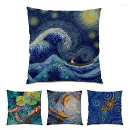 Pillow Covers 45x45 Polyester Linen Sofa Decorative Cases Colorful Living Room Decoration Accessories Home Vintage E1168