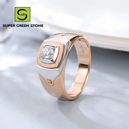 Supergs Sgsr141 Blue Diamonds Custom Engagement Vintage Style 14K Solid Wedding Rings Couple Set Eternity Band Gold Ring