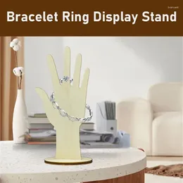 Decorative Plates Wooden Hand Ring Holder Bracelets Stand Mannequin Display Showcase Jewelry Organizer For Necklace Bangles Pendants Charm