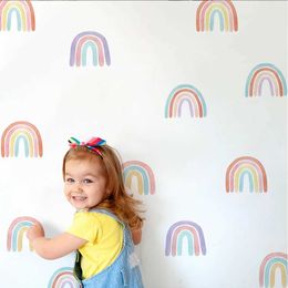 Wall Decor Rainbow Wall Decals for Girl Bedroom Kids Room Decor Peel and Stick Wallpaper Rainbow Wall Stickers Mural Vinyl 36 Pcs d240528