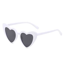 Fashion Kids Cute Heart Shaped Sunglasses Red Black Lens Frame Girls Sun Glass Outdoor Beach Spectacles