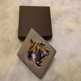 6 Colours men animal Short Wallet Leather black snake Tiger bee Wallets Women Long Style Purse Wallet card Holders with gift box 254S