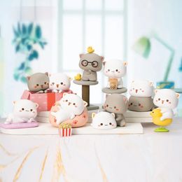 Mitao Cat Kawaii Blind Box Toys Cute Cat Lucky Mystery Box Anime Action Figures Animal Figure Model Ornaments Kid Birthday Gift 240528