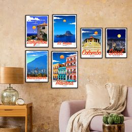 Venice, Greece, Washington, USA, Agoum Bay, Sri Lanka, France, Spain, Japan, Canada, Scotland, Cuba, South Korea travel poster