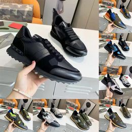Nuovo Rockrunner Cami Designer Designer Dress Scarpe Sneaker Sneakers Top in pelle Mimetica in gomma mimetica Green militare triplo nero grigio nero addestratori