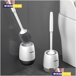 Toilet Brushes & Holders Wikhostar Tpr Sile Head Brush Wall Mounted Cleaning Long Handle Bathroom Accessories Sets Drop Delivery Home Dhsjm