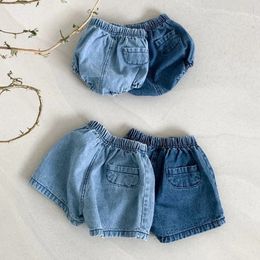 Adorable Baby Boys Shorts Summer Casual Denim Short Pants for Toddler Girls Pockets Design Clothing Children Jeans Pants 0-24M 240528