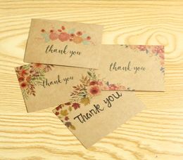 Kraft Paper Single Page Thank You Card Message Greeting Cards Wedding Birthday Party Flower Shop Without Envelope7131931