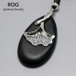 Pendants Ginkgo Leaf Pendant With Rope Chain Sweater Necklace For Women Natural Sandalwood Chinese Traditional Spiritual Jewellery