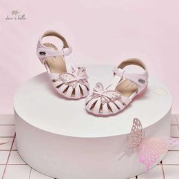 Sneakers Dave Bella Summer Kids Sandals for Girls Bowknot Fashion Versatile Sweet Children Causal Party Pink Beach Shoes DB2240141 Q240527
