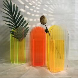 Acrylic Flower Vase Colourful Modern Contemporary Design Floral Container Decoration For Home Office 240527