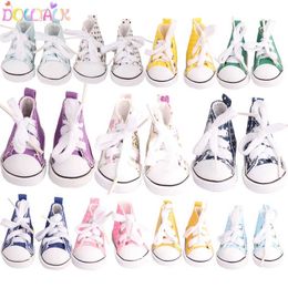 Sneakers 5cm Canvas Shoes For EXO Nancy Doll Hand Made 12 Colors Dot Mini Canvas Shoes Sneakers For DIY Cotton Russia Doll Girl Best Gift Q240527