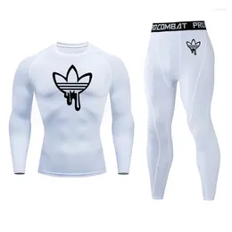 Men's Thermal Underwear Brand Top Quality Men LOGO Sets Compression Set Clothing 2-piece