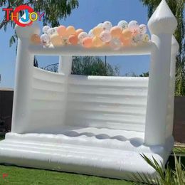 outdoor activities 4.5mLx4.5mWx3mH White Bounce Castle Inflatable Jumping wedding Bouncy house Adult and Kids Newdesign Bouncer Castles for Weddings Party