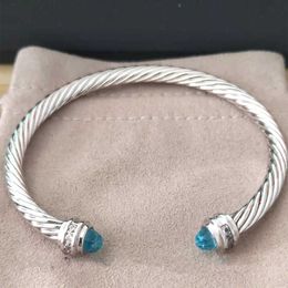 Bracelets Dy Bracelet Men Women Twisted Wire Round Head Fashion Versatile Platinum Plated Two-color Hemp Trend no box 216b
