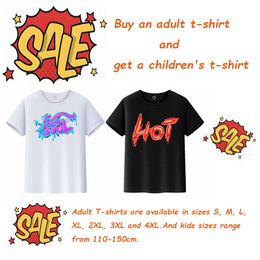 2024 Designer Free shipping Customised T shirt Men Women children Parent-child outfit Comfortable Great for gifts Triple White Black Blue Solid Colour Support design