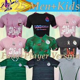 new Algerie Soccer Jersey MAHREZ 2023 2024 2025 Home Away BOUNEDJAH FEGHOULI BENNACER ATAL 23 24 25 DELORT Maillot De Foot Algeria Men Kids Kit White black pink green